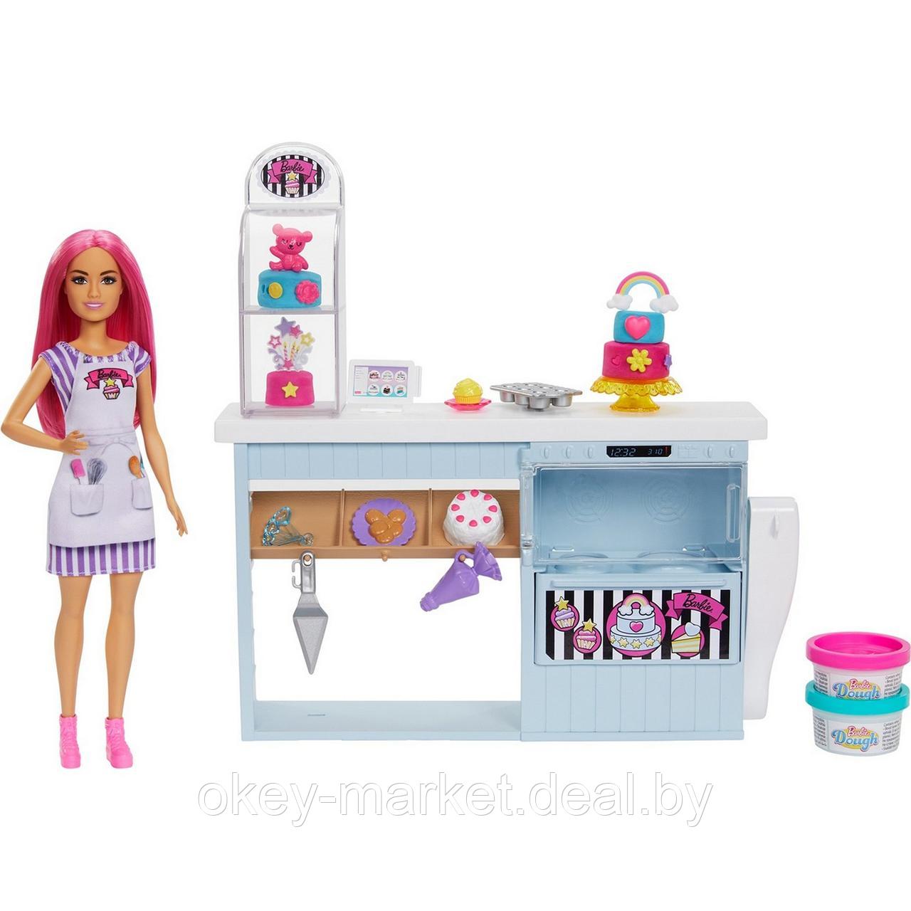 Игровой набор Barbie Кондитерская с куклой и аксессуарами HGB73 - фото 2 - id-p193808119