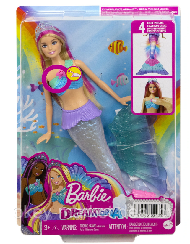 Кукла Barbie Барби Сверкающая русалочка HDJ36 - фото 10 - id-p193808185