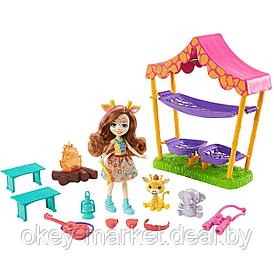Игровой набор Mattel Enchantimals Ночевка в саванне с куклой и аксессуарами GTM33