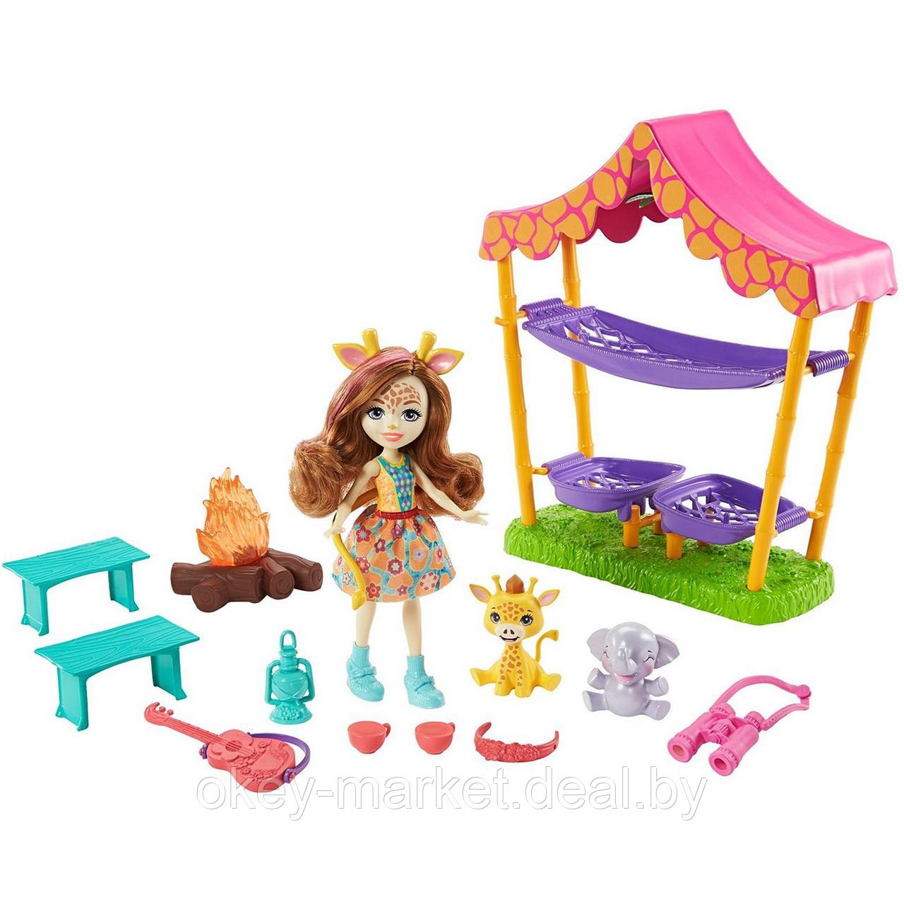 Игровой набор Mattel Enchantimals Ночевка в саванне с куклой и аксессуарами GTM33 - фото 1 - id-p193808852