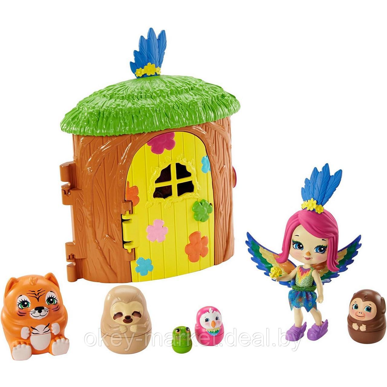 Игровой набор Mattel Enchantimals Пики Попугай и 5 питомцев с домиком GTM49 - фото 7 - id-p193809234