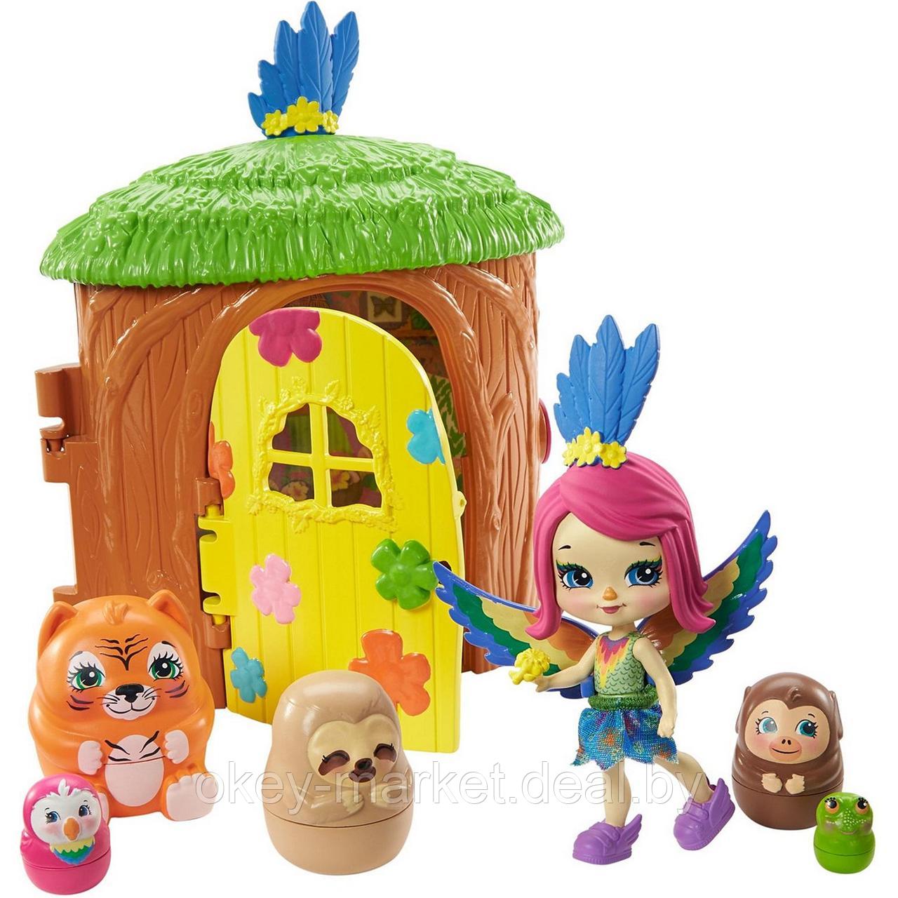 Игровой набор Mattel Enchantimals Пики Попугай и 5 питомцев с домиком GTM49 - фото 2 - id-p193809234