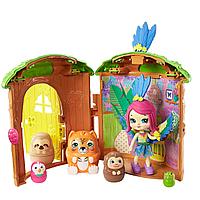 Игровой набор Mattel Enchantimals Пики Попугай и 5 питомцев с домиком GTM49