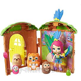 Игровой набор Mattel Enchantimals Пики Попугай и 5 питомцев с домиком GTM49