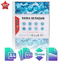 Файл-вкладыш А4, Calligrata, глянцевый, вертикальный, 100 штук