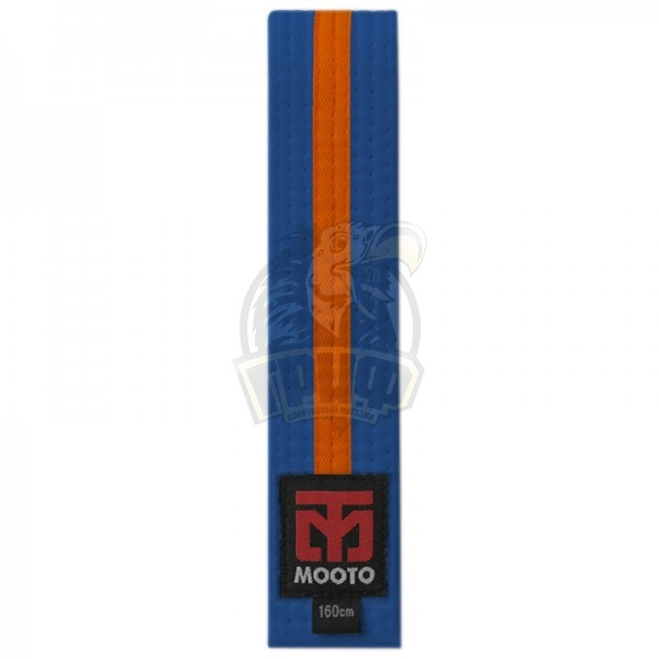 Пояс тхэквондо Mooto хлопок/полиэстер 240 см (синий/оранжевый) (арт. 20841) - фото 1 - id-p193809809