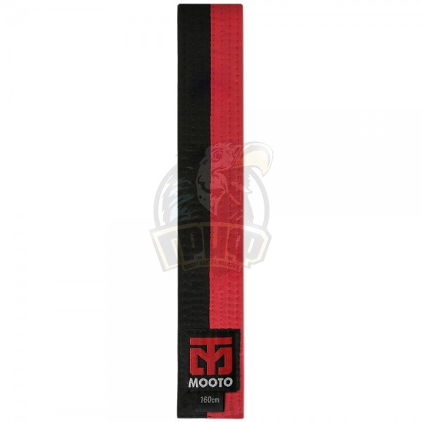 Пояс тхэквондо Mooto хлопок/полиэстер 240 см (черный/красный) (арт. 13182)