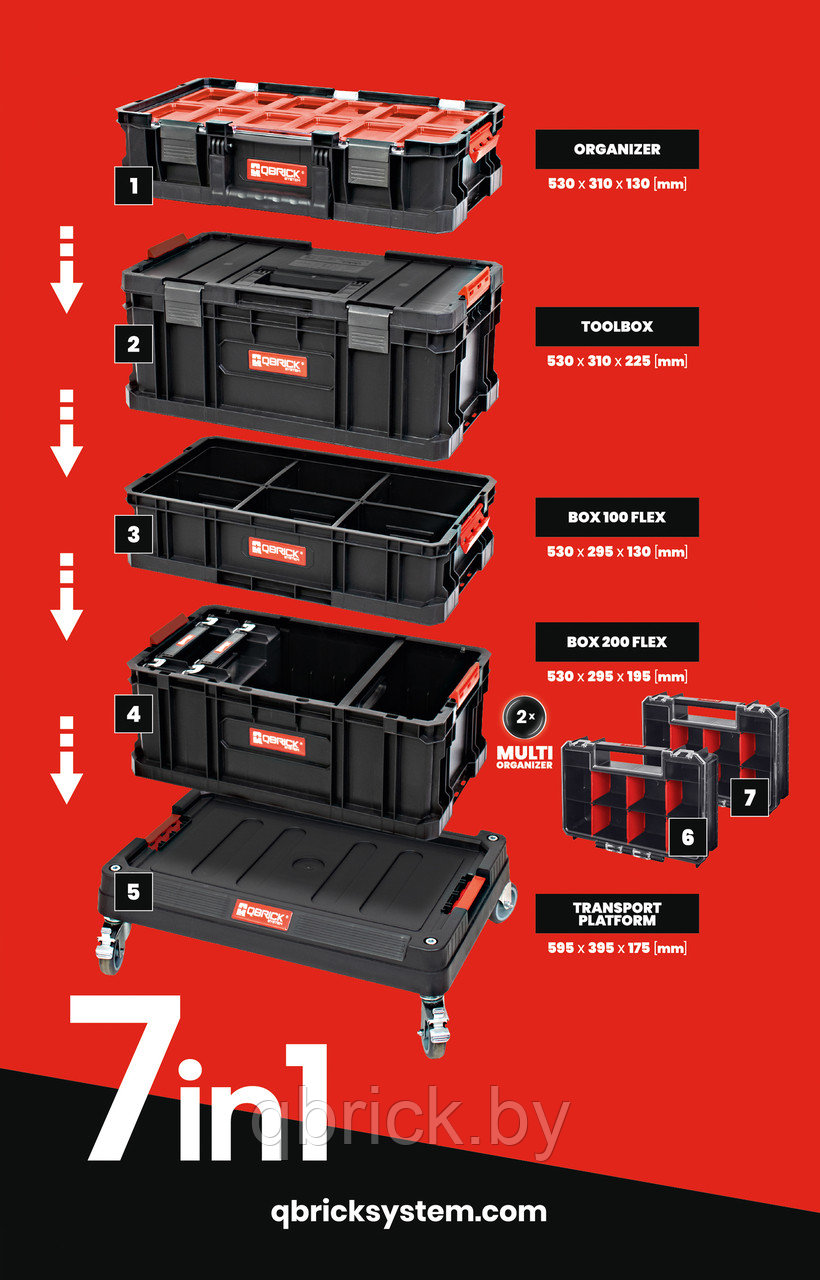 Набор ящиков Qbrick System TWO Set 7 в 1, черный: продажа, цена в ...