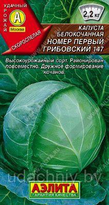 Капуста Белокачанная Номер первый Грибовский. 0,5 г. "Аэлита", Россия. - фото 1 - id-p193835656