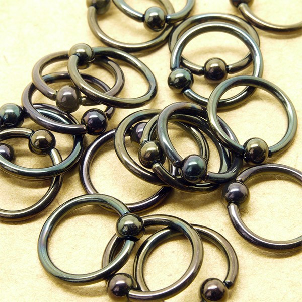 Кольцо для пирсинга черное 1.2мм (6-12мм) (6мм (шар 4 мм)) - фото 4 - id-p193836588
