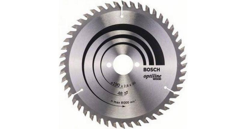 Пильный диск по дереву Bosch Optiline Wood 190х2,6х30 мм Z48 (2608640617), фото 2