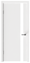 Межкомнатная дверь с покрытием экошпон Next 521 ДЧ стекло белое лакобель
