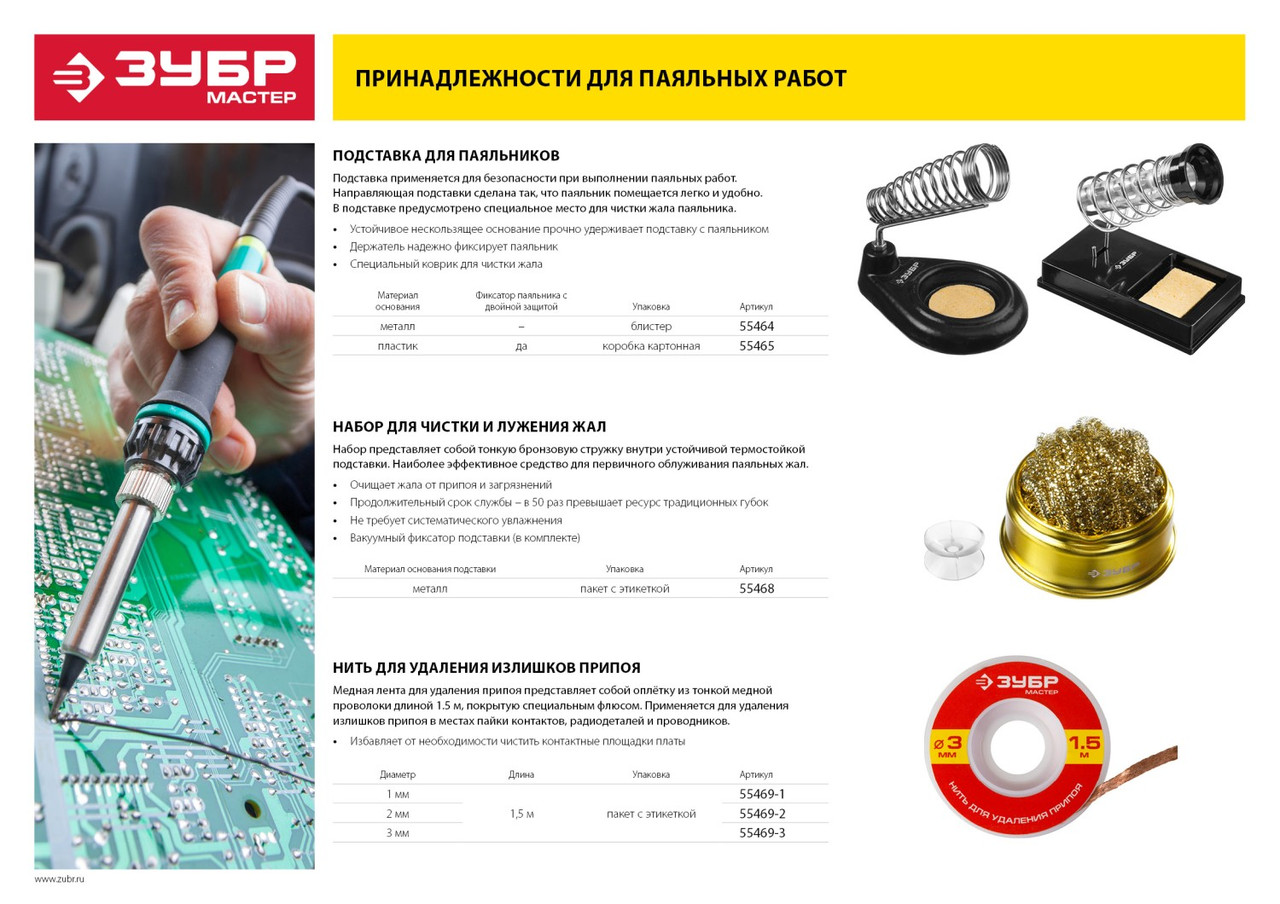 Нить ЗУБР Мастер для удаления излишков припоя, 1мм, 1.5м - фото 2 - id-p193865372