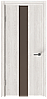 Межкомнатная дверь с покрытием экошпон Next 541 ДЧ стекло черное лакобель, фото 4