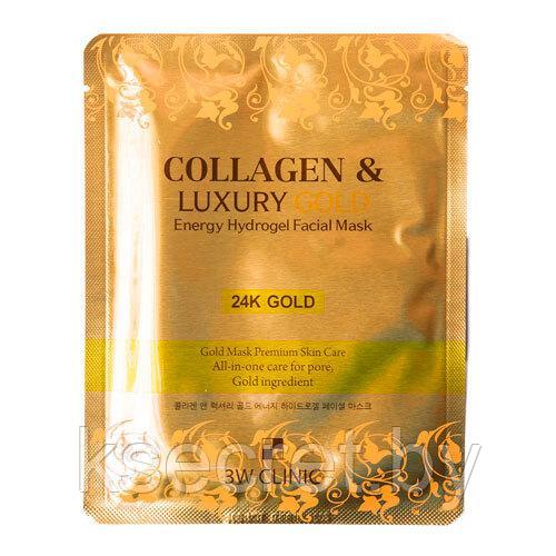 Маска гидрогелевая для лица с золотом 3W Clinic Collagen&Luxury Gold Energy Hydrogel Facial Mask - фото 1 - id-p193889300