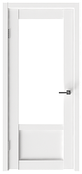 Межкомнатная дверь с покрытием экошпон Вега 2 ДЧ светлое стекло