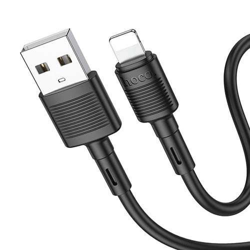 USB кабель Hoco X83 Victory Lightning, длина 1 метр (Черный) - фото 2 - id-p193889544
