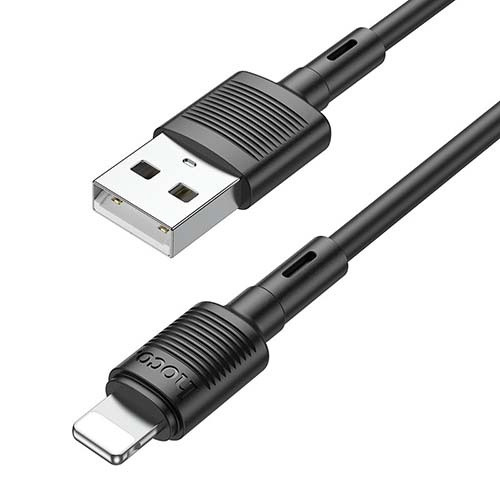 USB кабель Hoco X83 Victory Lightning, длина 1 метр (Черный) - фото 3 - id-p193889544