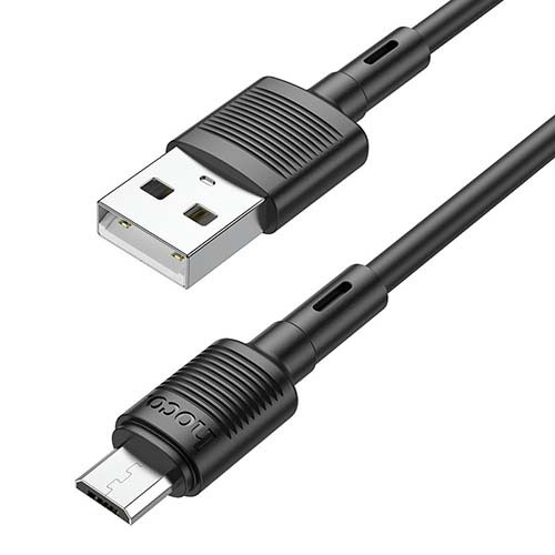 USB кабель Hoco X83 Victory MicroUSB, длина 1 метр (Черный) - фото 2 - id-p193889546