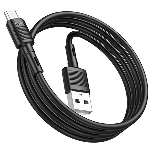 USB кабель Hoco X83 Victory MicroUSB, длина 1 метр (Черный) - фото 3 - id-p193889546