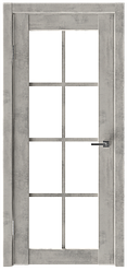 Межкомнатная дверь с покрытием экошпон Вега 4 ДЧ светлое стекло