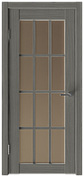 Межкомнатная дверь с покрытием экошпон Вега 5 ДЧ стекло бронза