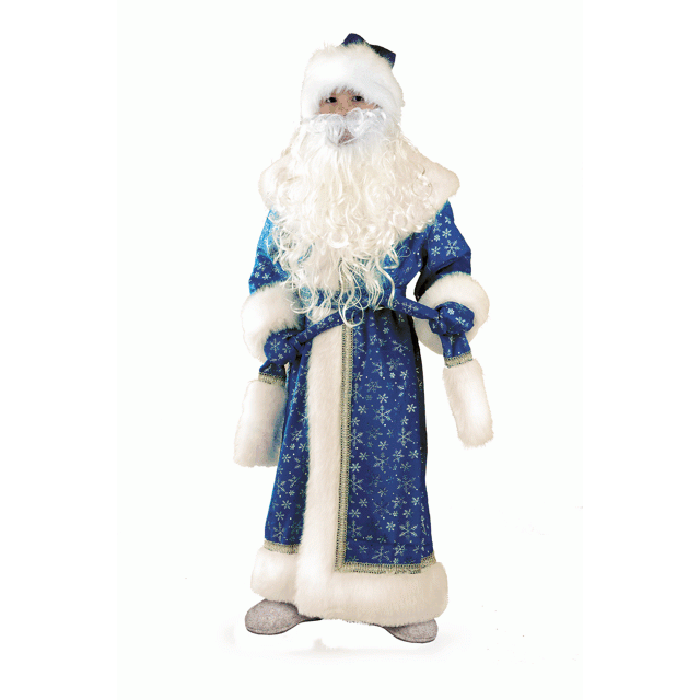 Карнавальный костюм детский Дед Мороз синий плюш 178-3 / Батик - фото 1 - id-p193898255