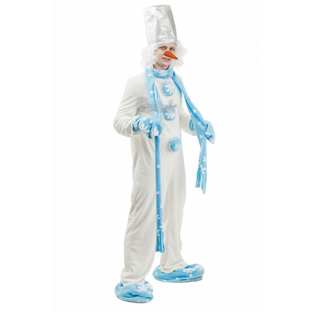Карнавальный костюм для взрослых Снеговик 1305 / Батик - фото 1 - id-p193898282