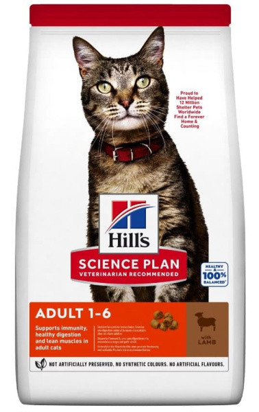 Сухой корм для кошек Hill's Science Plan Adult 1-6 (ягненок) 10 кг - фото 1 - id-p193898457