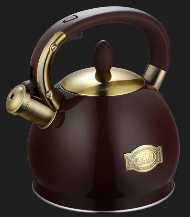 Чайник со свистком для газовой и индукционной плиты 3 литра нержавеющая сталь KELLI KL-4556 Шоколад - фото 1 - id-p193905080