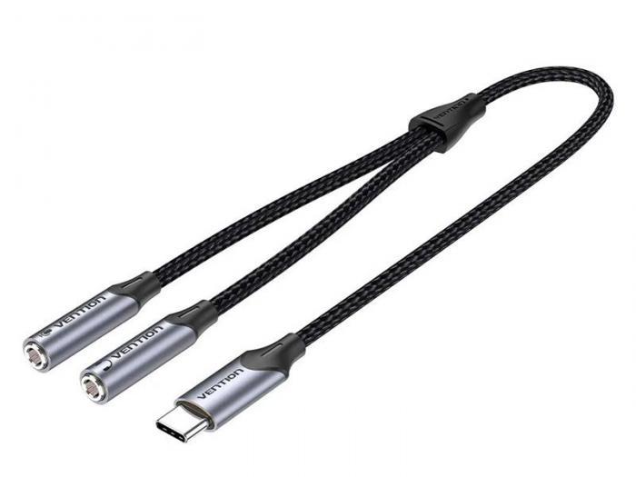 Аксессуар Vention USB-C/M - 2xJack 3.5mm/F 30cm BGPHY - фото 1 - id-p193905313