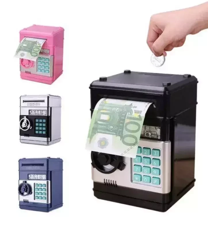 Электронная Копилка сейф Number Bank с купюроприемником и кодовым замком / звук (розовый) - фото 2 - id-p193903990