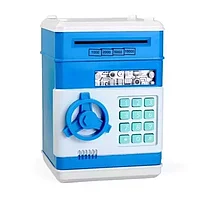 Электронная Копилка сейф Number Bank с купюроприемником и кодовым замком / звук (голубой)