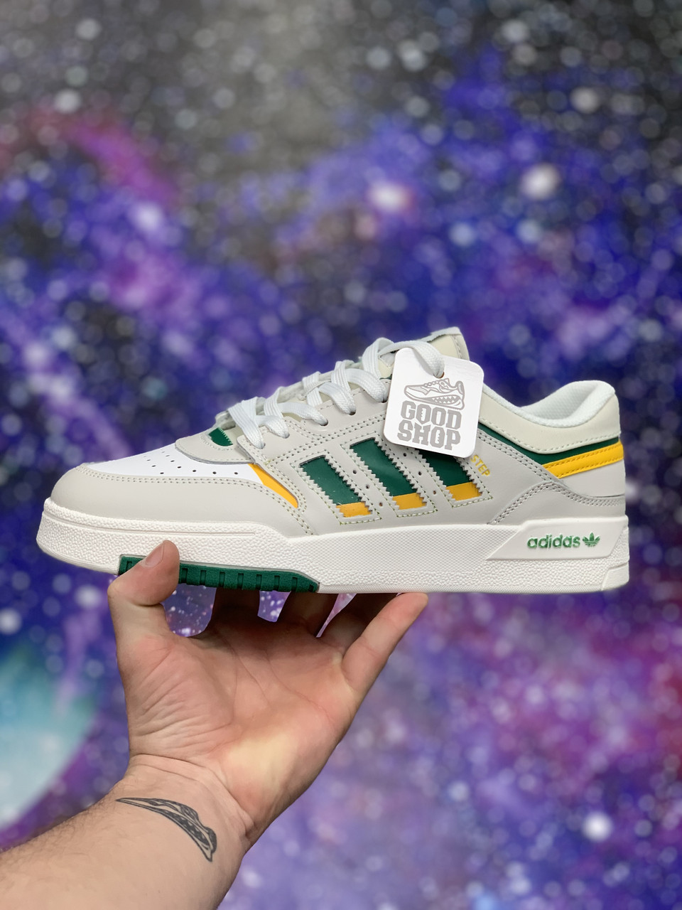 Кроссовки Adidas DROP STEP Low White Green Yellow