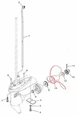 Гребной винт лодочного мотора Yamaha 6L5-45952-00-00 2.5-3hp 7-1/2x5-1/2, фото 3