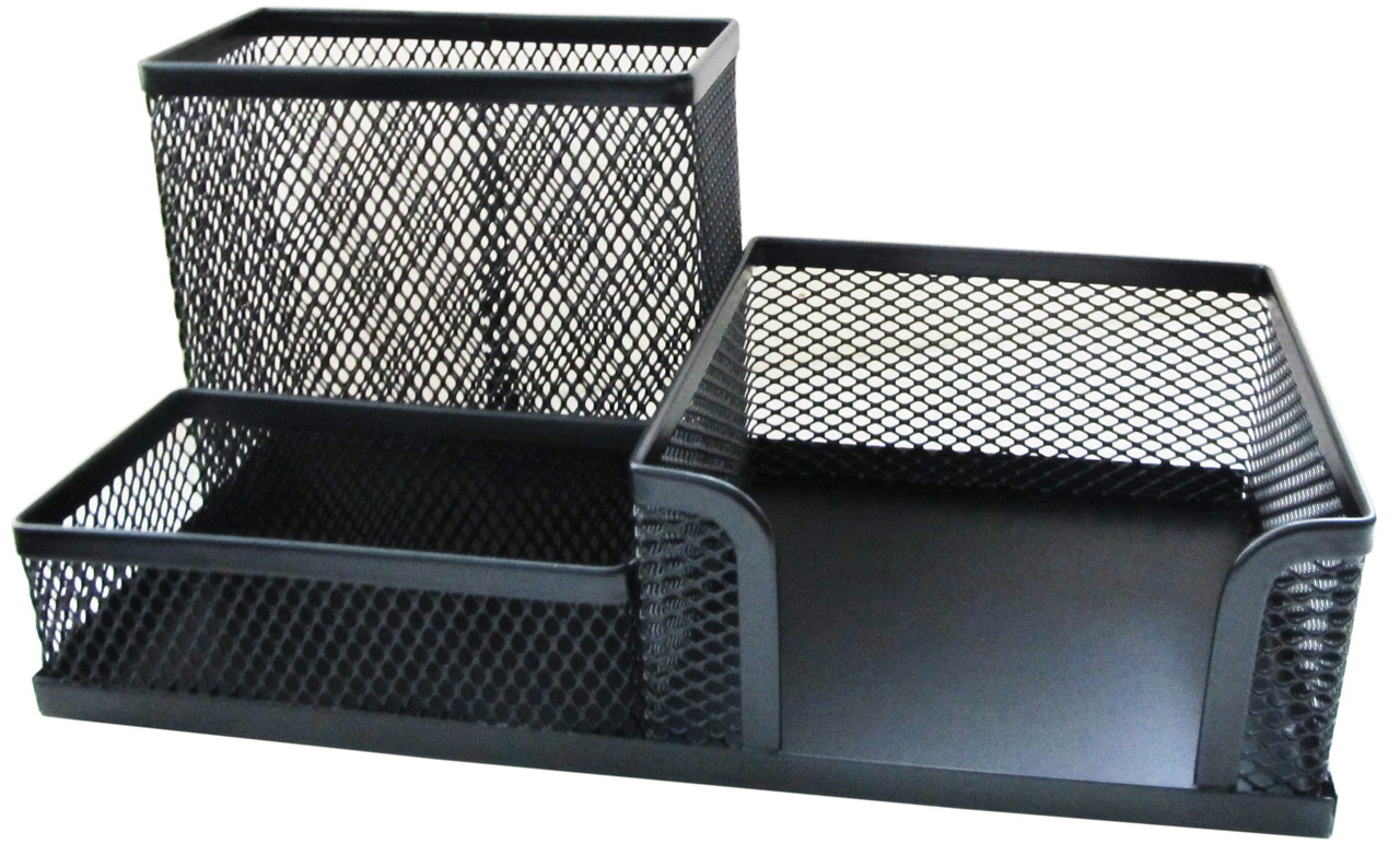 Подставка для канцелярских принадлежностей металлическая 3 отделения FORPUS, черная, арт.FO30612 - фото 1 - id-p193918684
