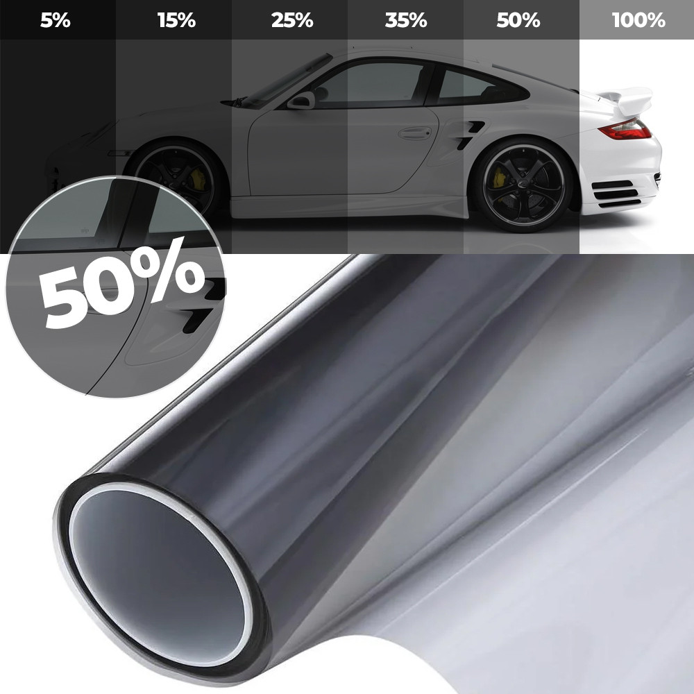 Тонировка * клеевая * чёрный / VLT 50% / 1.5 м. ширина / Южная Корея