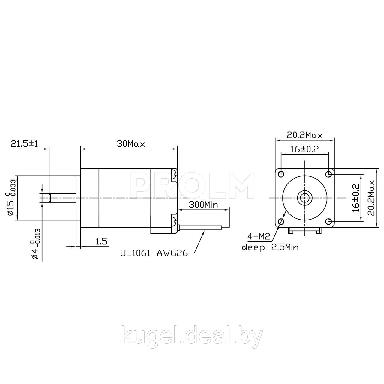 Шаговый двигатель, FL57STH56-2804A-PG4.25, FULLING MOTOR - фото 2 - id-p173255203