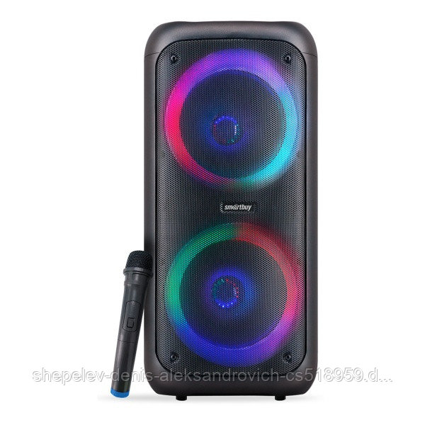 Колонка портативная SmartBuy LAVA, 48Вт, LED, MP3, FM, беспроводной микрофон, черная (SBS-5240)
