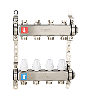 Коллектор регулируемый с запорными клапанами из нержавеющей стали - 2 загрушки - 2 кронштейна Gappo G428.11