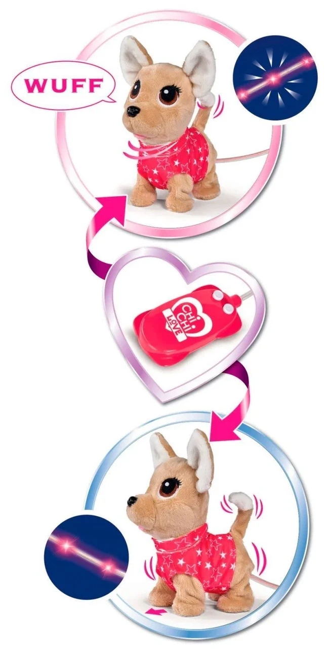 Интерактивная плюшевая собачка Chi-Chi Love Звездочка на кабельном ДУ Simba - фото 3 - id-p193923245
