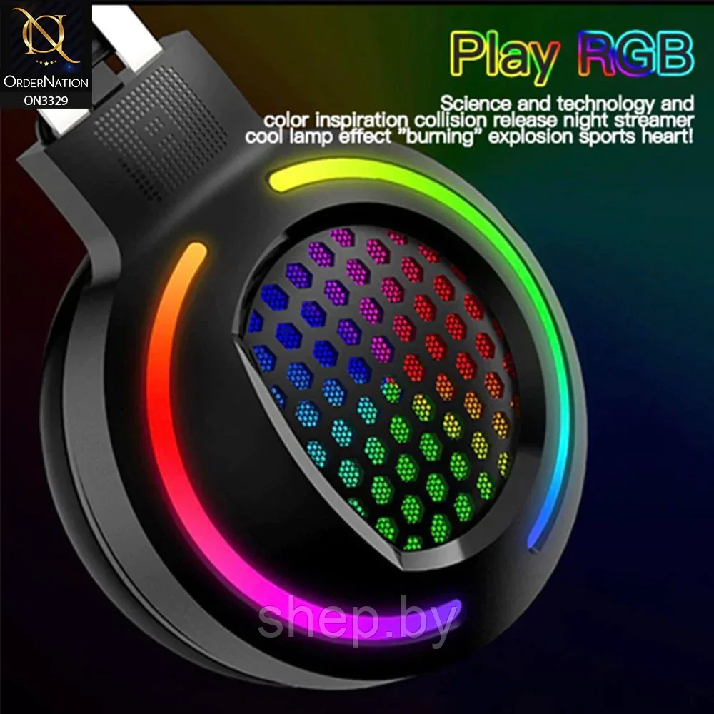 Гарнитура Glint Thunder G12 с микрофоном и светодиодной RGB-подсветкой USB - фото 3 - id-p193924196