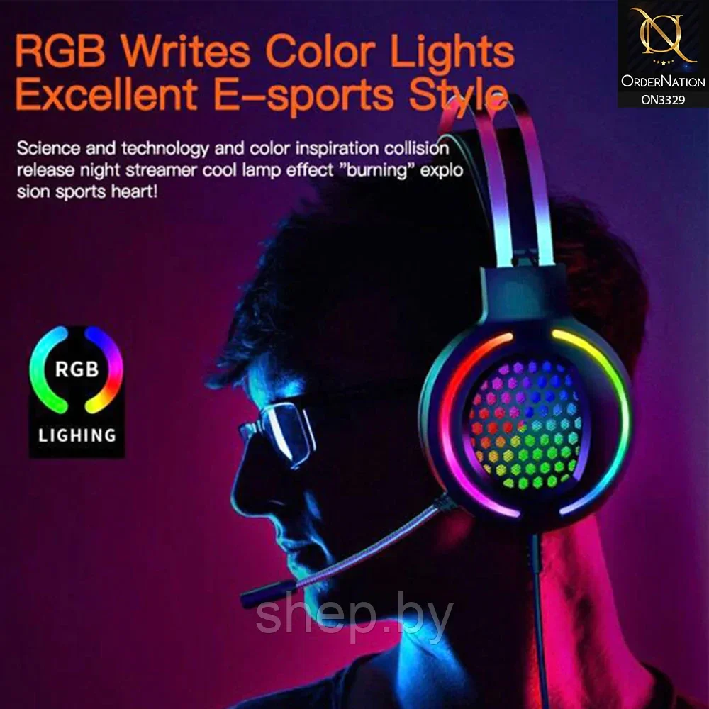 Гарнитура Glint Thunder G12 с микрофоном и светодиодной RGB-подсветкой USB - фото 4 - id-p193924196