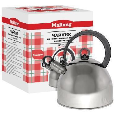 Чайник со свистком из нержавейки металлический MALLONY DJA-3026 2,2л для индукционной и газовой плит - фото 1 - id-p193432101