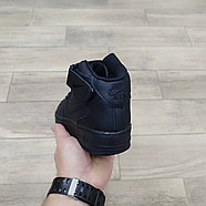 Кроссовки Nike Air Force 1 Mid Black зимние с мехом, фото 4