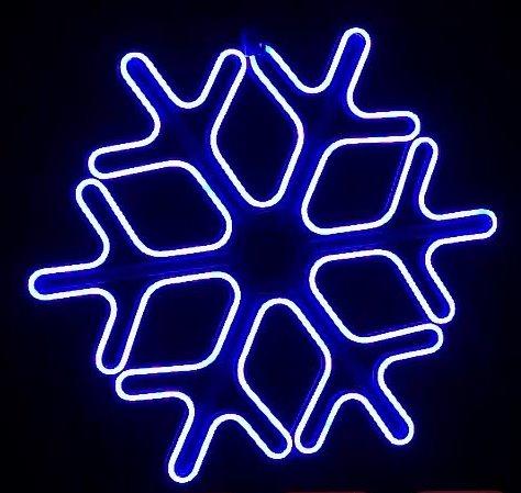 Световой мотив "Снежинка" 60 см из гибкого неона Синий - фото 1 - id-p193925212