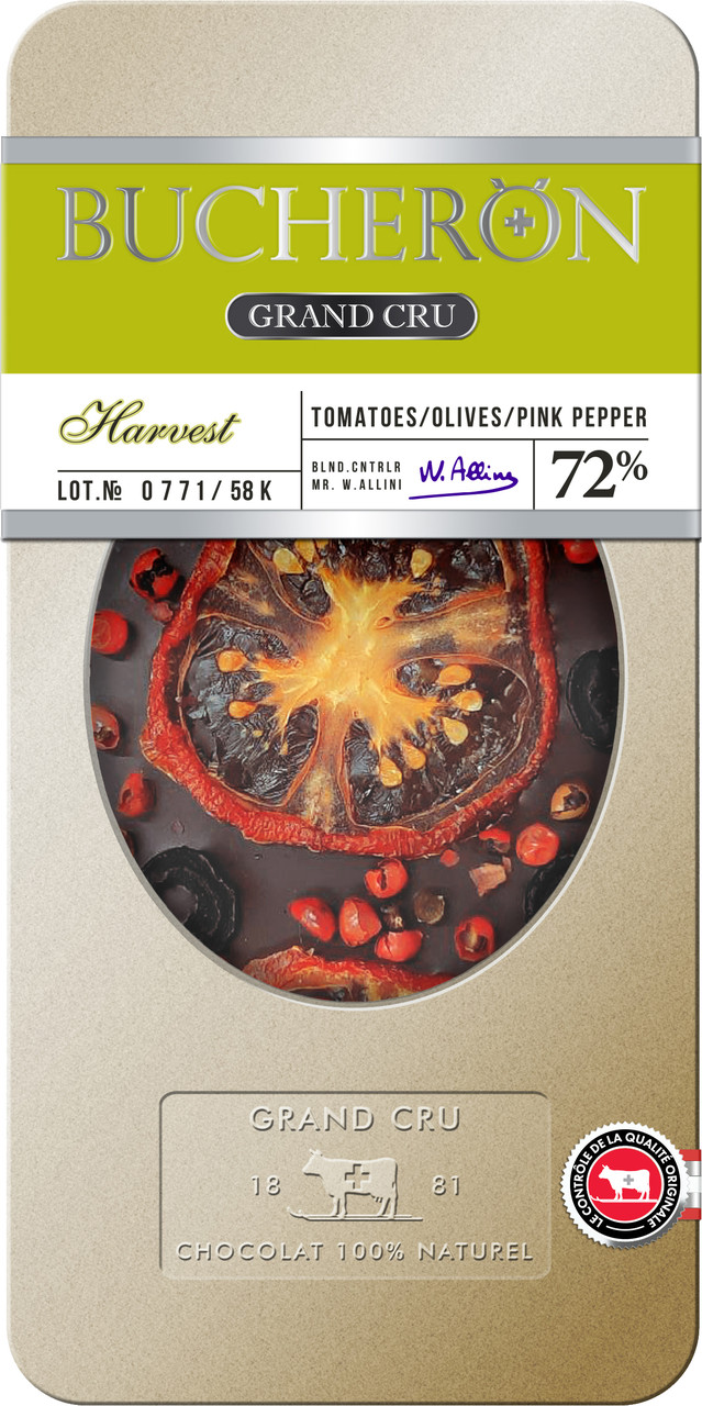 Горький шоколад Bucheron GRAND CRU с томатами, маслинами, чили и розовым перцем, 100 г - фото 1 - id-p193926316