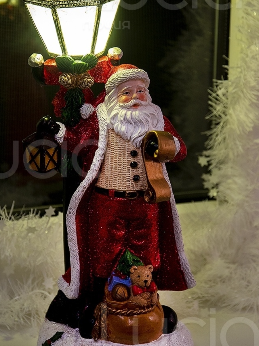 Фигурка декоративная Дед Мороз под фонарем 40 см - фото 1 - id-p193927690