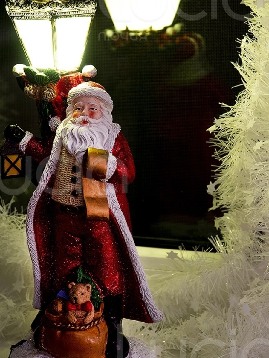 Фигурка декоративная Дед Мороз под фонарем 40 см - фото 2 - id-p193927690
