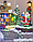 Фигурка декоративная  "Санта принес подарки" 7 мелодий с LED подсветкой и вращением, фото 5